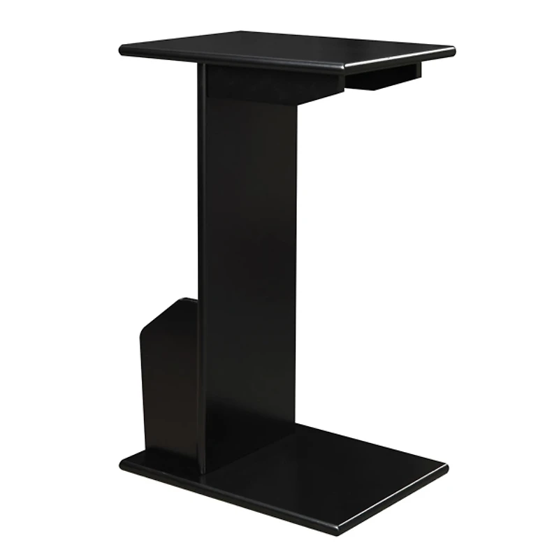 Black Accent Table with Magazine Holder