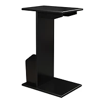 Black Accent Table with Magazine Holder