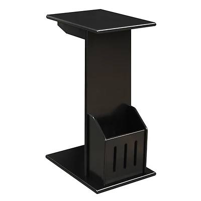 Black Accent Table with Magazine Holder