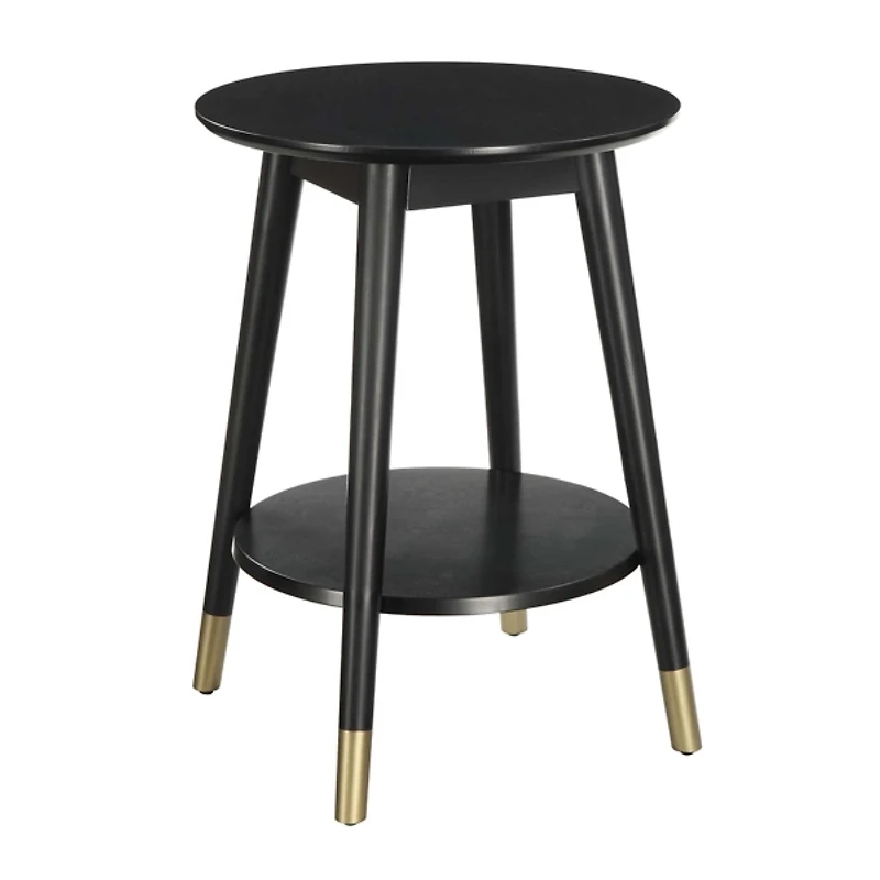 Mia Round Black Accent Table