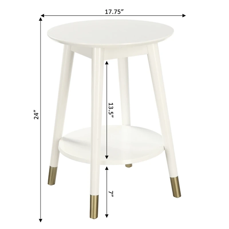 Mia Round White Accent Table