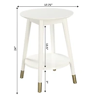 Mia Round White Accent Table
