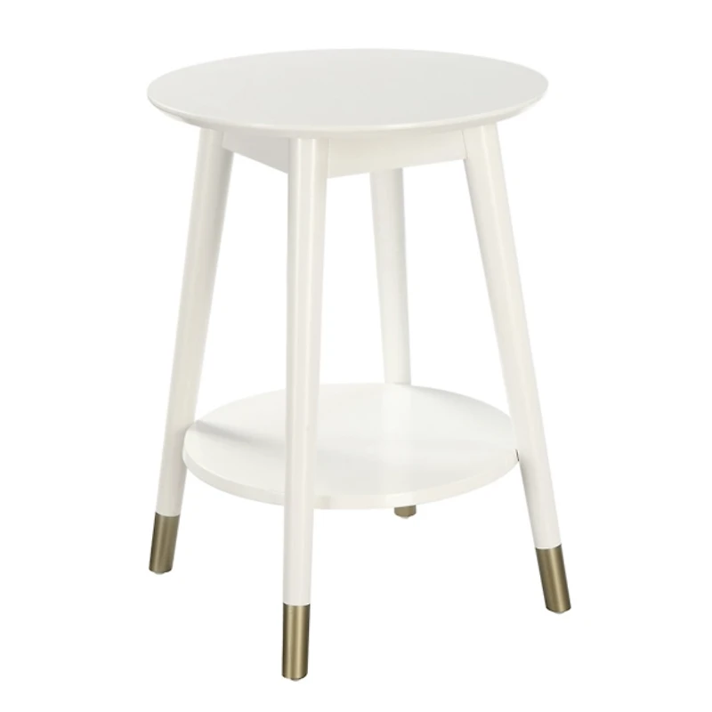 Mia Round White Accent Table