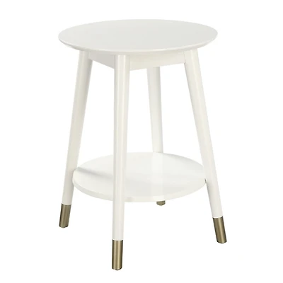 Mia Round White Accent Table