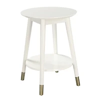 Mia Round White Accent Table