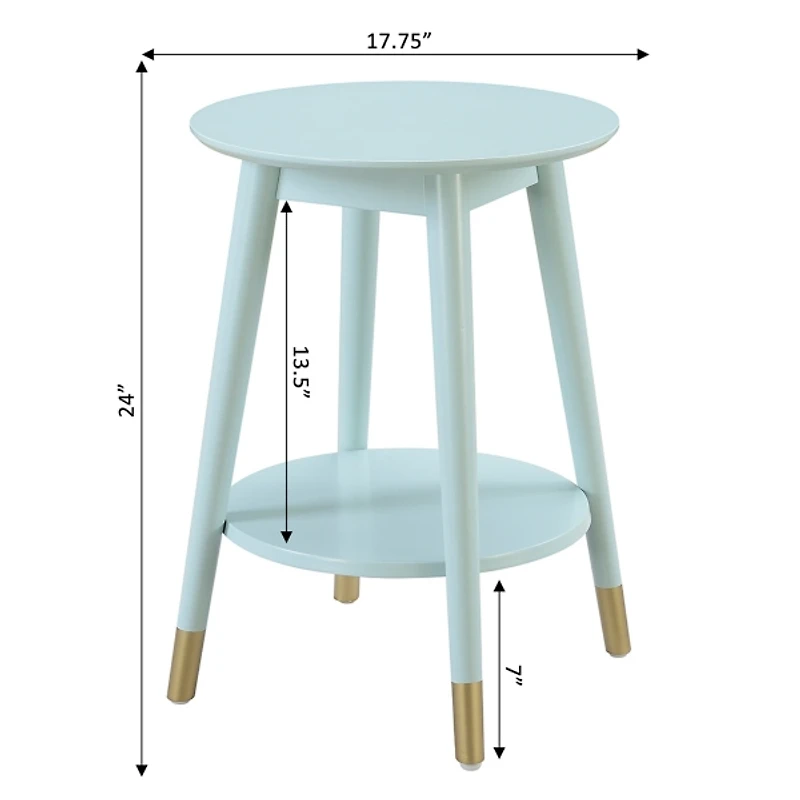 Mia Round Light Blue Accent Table