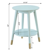 Mia Round Light Blue Accent Table