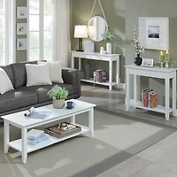 Long White Single Drawer Console Table