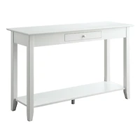 Long White Single Drawer Console Table