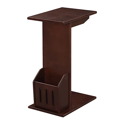 Brown Accent Table with Magazine Holder