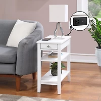 2-Shelf Charging Accent Table