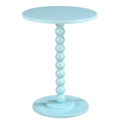 Blue Beaded Spindle Accent Table