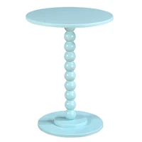Blue Beaded Spindle Accent Table