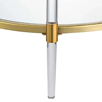 Round Clear Acrylic and Glass Coffee Table