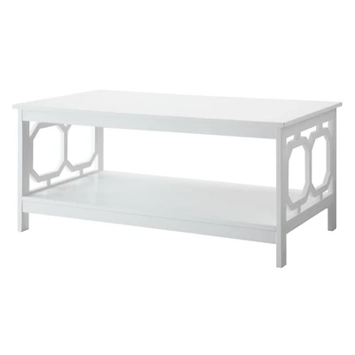 White Octagon Single Shelf Coffee Table