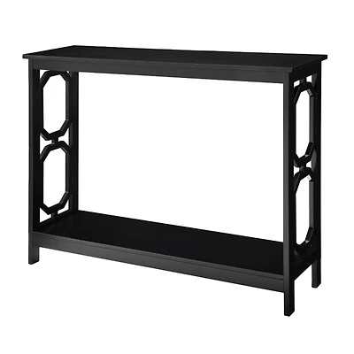 Black Octagon Single Shelf Console Table