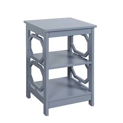 Blue Octagon 2-Shelf Accent Table