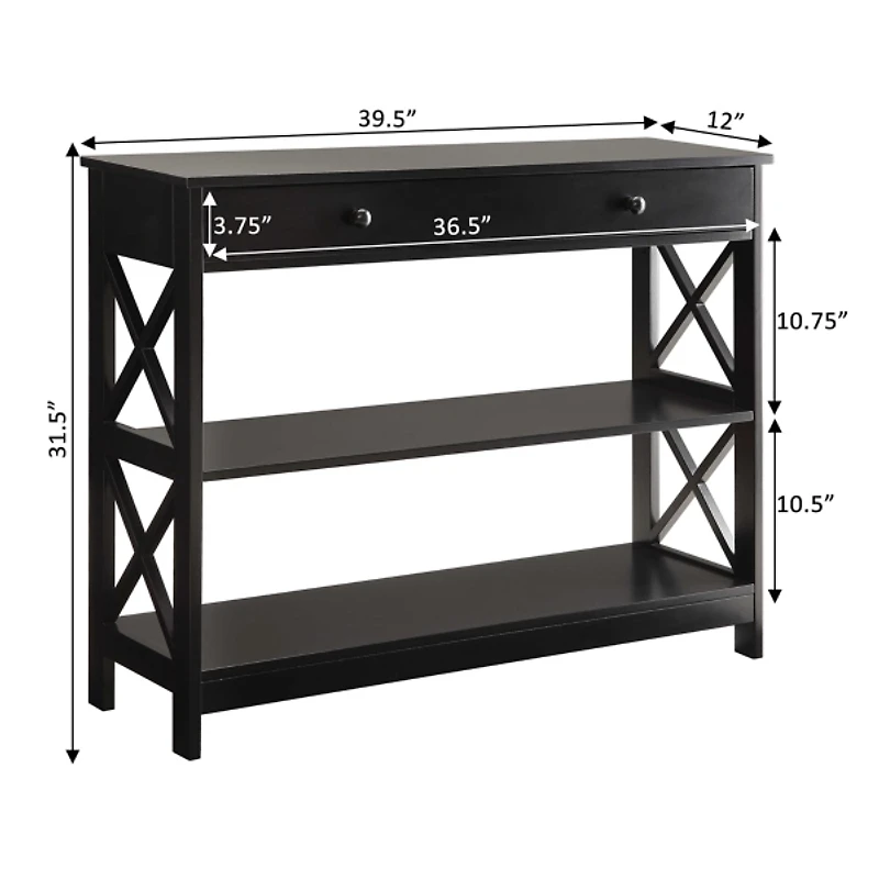 X-Frame 2-Shelf Console Table