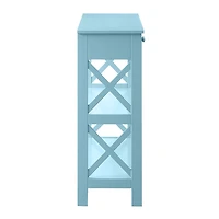 Light Blue X-Frame 2-Shelf Console Table