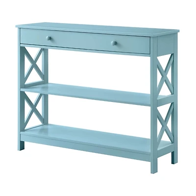 Light Blue X-Frame 2-Shelf Console Table