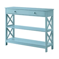 Light Blue X-Frame 2-Shelf Console Table