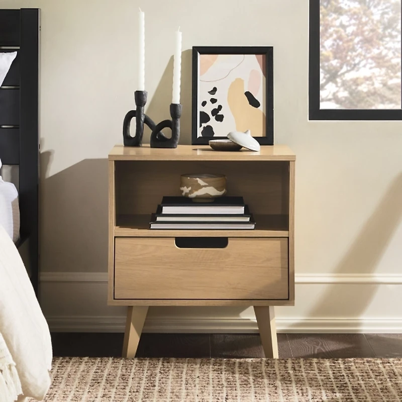 Natural Riviera Single Drawer Nightstand