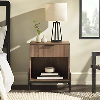 Mocha Reeded Drawer Nightstand
