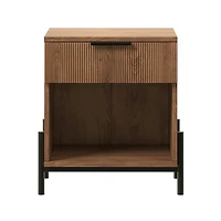 Mocha Reeded Drawer Nightstand