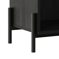 Black Reeded Drawer Nightstand