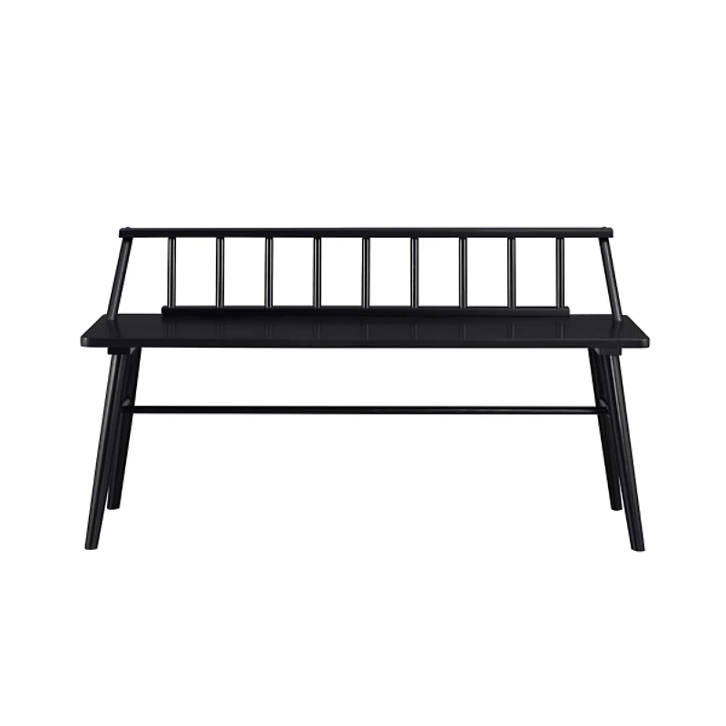 Black Wood Low Back Spindle Bench