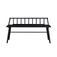 Black Wood Low Back Spindle Bench