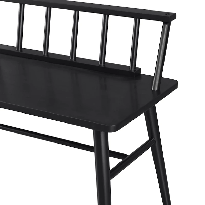 Black Wood Low Back Spindle Bench