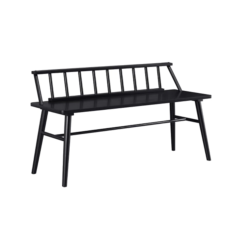 Black Wood Low Back Spindle Bench