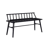 Black Wood Low Back Spindle Bench