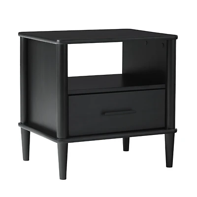 Black Wood Spindle Leg Nightstand