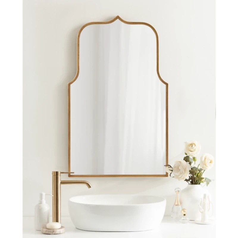 Gold Arched Scallop Wall Mirror