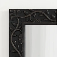 Black Wood Ornate Carved Wall Mirror