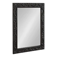 Black Wood Ornate Carved Wall Mirror