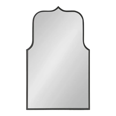 Satin Black Arched Scallop Wall Mirror