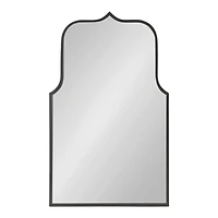 Satin Black Arched Scallop Wall Mirror