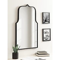 Satin Black Arched Scallop Wall Mirror