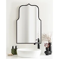 Satin Black Arched Scallop Wall Mirror