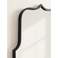 Satin Black Arched Scallop Wall Mirror