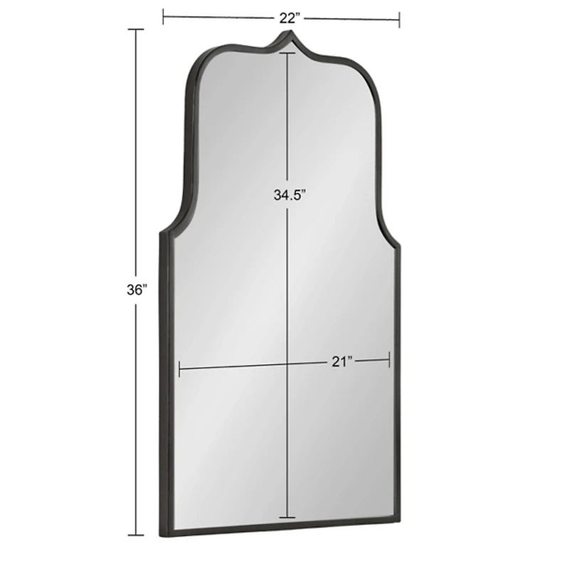 Satin Black Arched Scallop Wall Mirror
