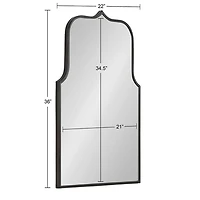 Satin Black Arched Scallop Wall Mirror