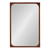 Warm Walnut Rounded Rectangle Wall Mirror