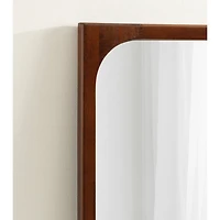 Warm Walnut Rounded Rectangle Wall Mirror