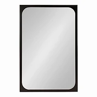 Black Rounded Rectangle Wall Mirror
