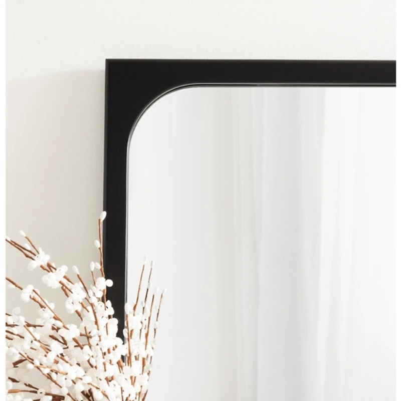 Black Rounded Rectangle Wall Mirror