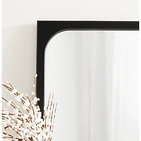 Black Rounded Rectangle Wall Mirror